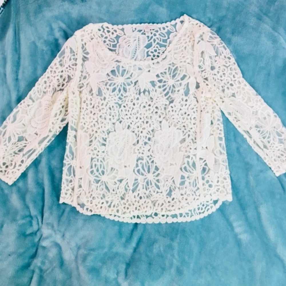 Cream Colored See Through Blouse